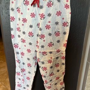 Faded Glory Christmas Snowflake Flannel Sleep Pants